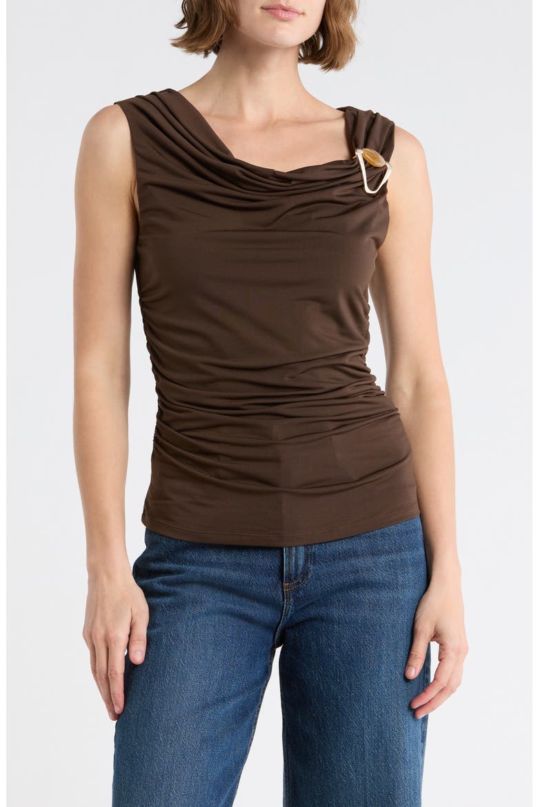 Hardware Ruched Top, Main, color, ESPRESSO