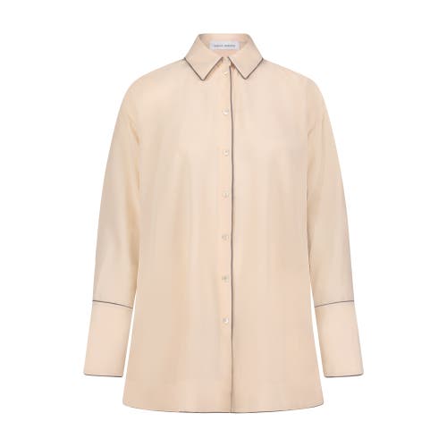 Marina Moscone Alex Shirt With Piping In Nude