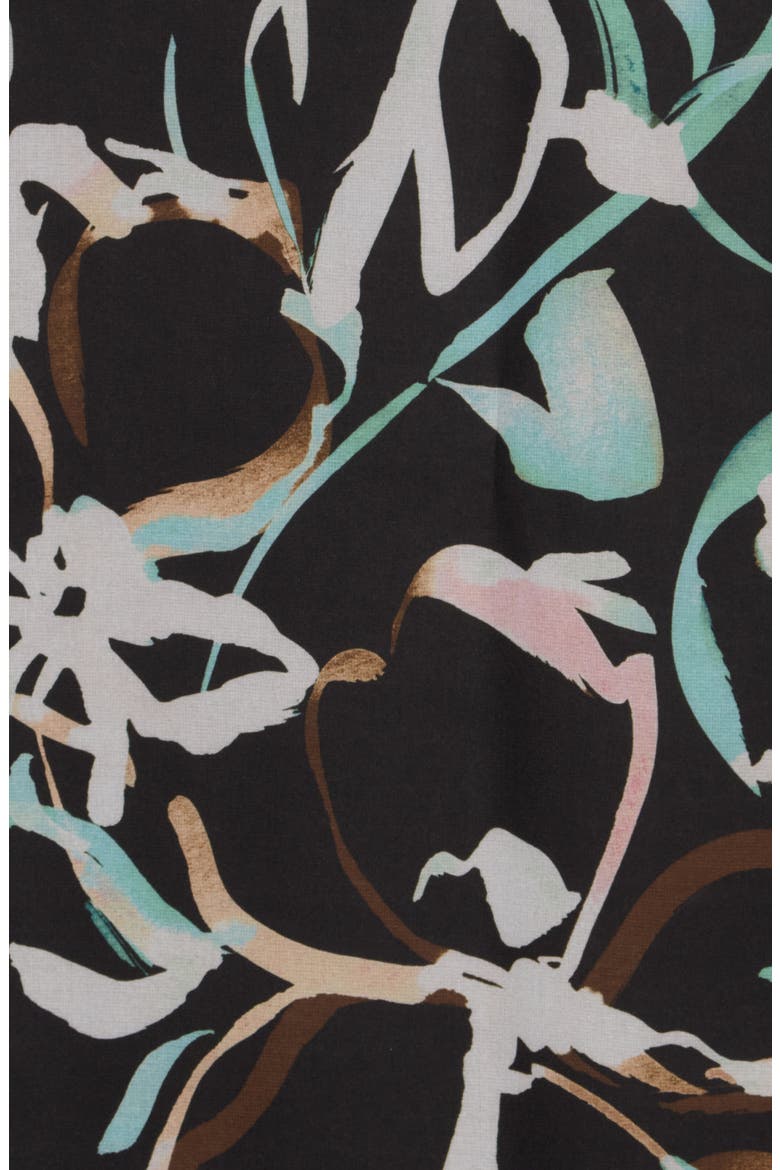 Floral Chiffon Scarf, Alternate, color, AQUA