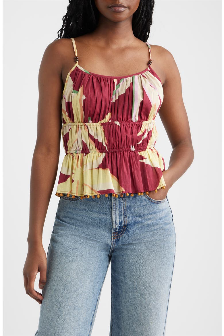 Theda Tiered Camisole, Main, color, RED PALMA