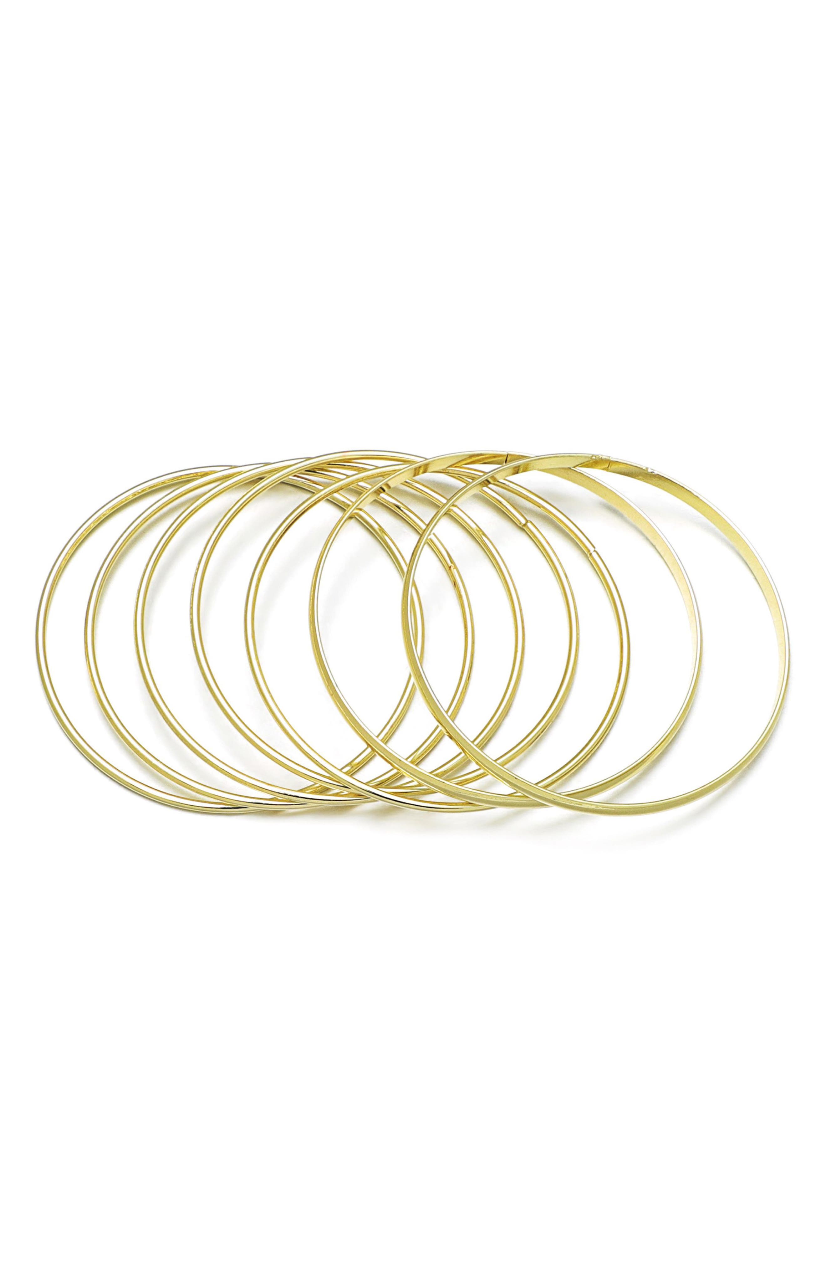 Adornia Set of 6 Thin Bangle Bracelets