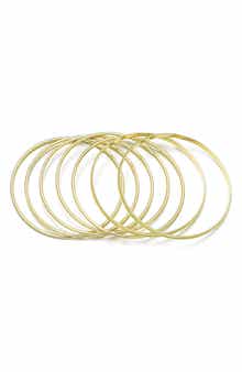 Adornia Set of 6 Thin Bangle Bracelets