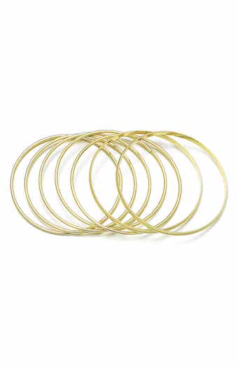 Set of 6 Thin Bangle Bracelets