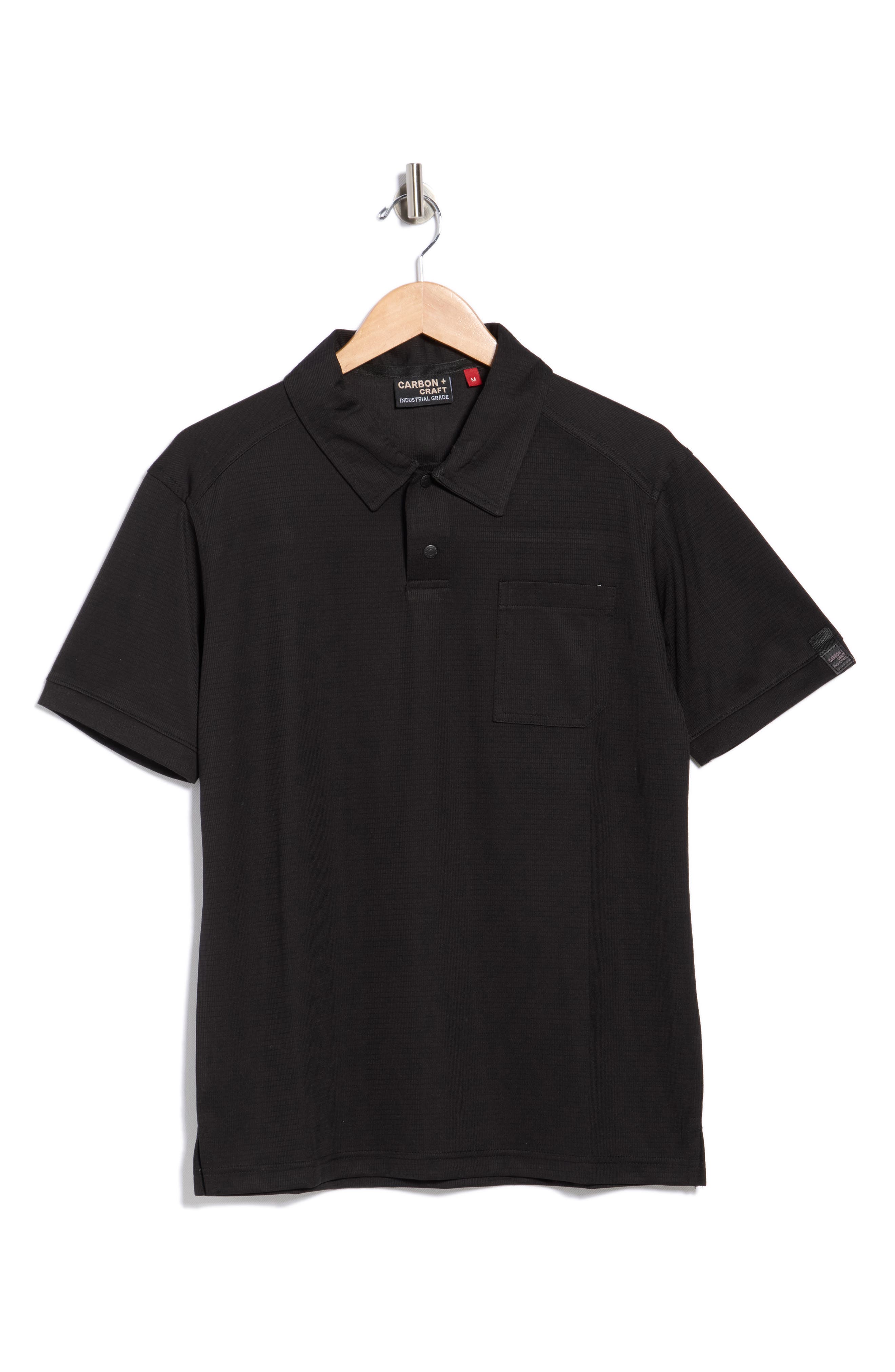 CARBON + CRAFT Grid Jacquard Polo