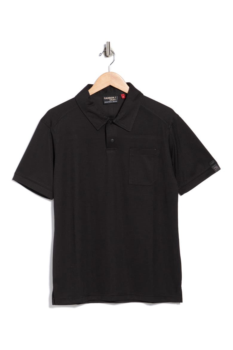 Grid Jacquard Polo, Alternate, color, BLACK