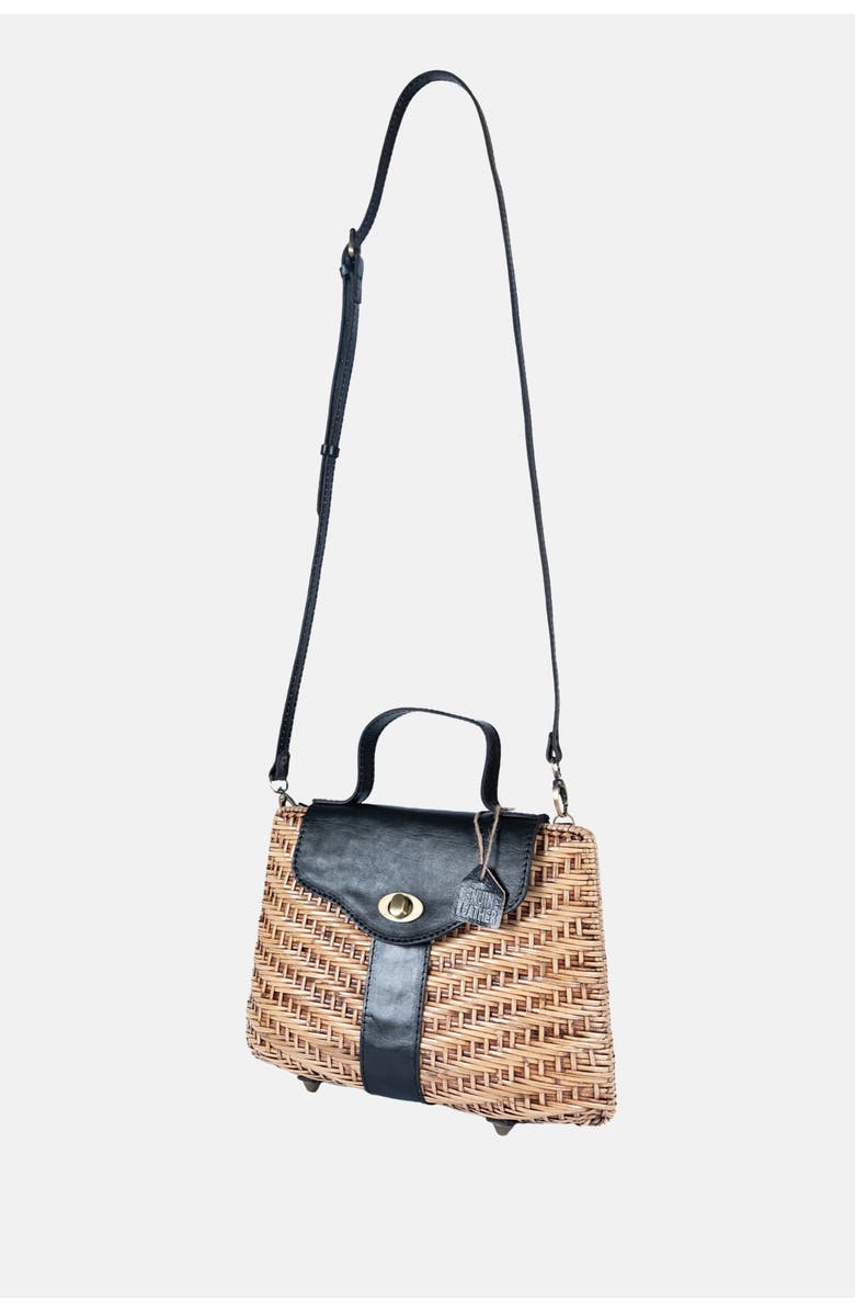 Jelavu Nori Structured Rattan Handbag, Alternate, color, Black
