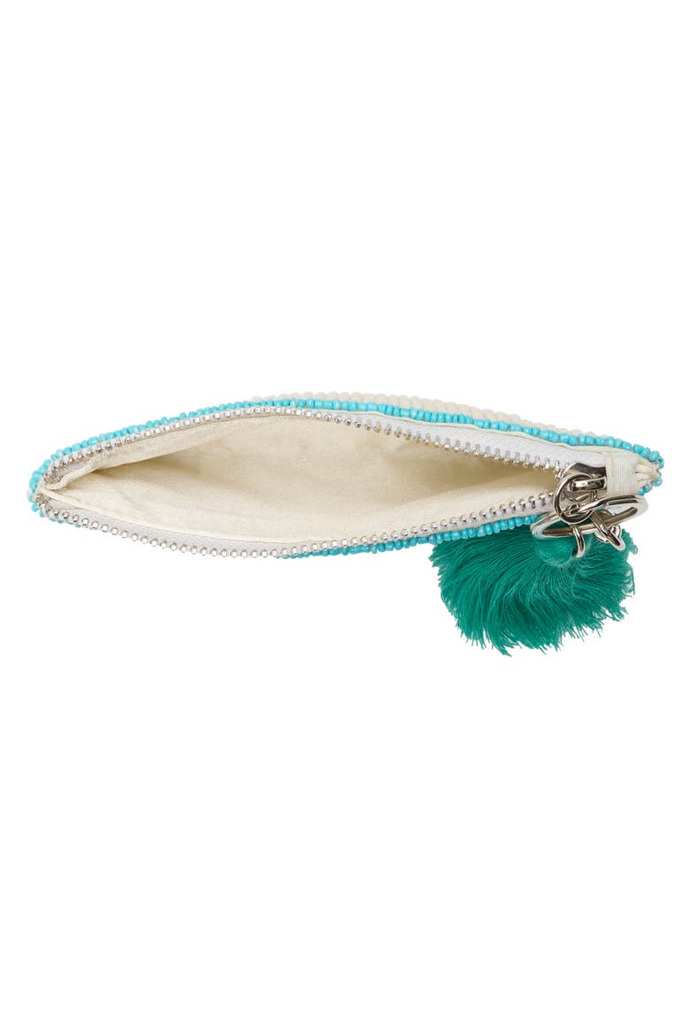 Beaded Surfer Coin Purse, Alternate, color, BEIGE MULTI