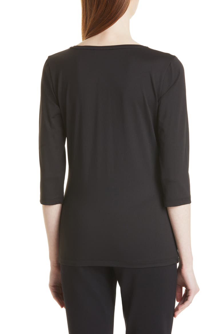 Scoop Neck Stretch Jersey Top, Alternate, color, BLK