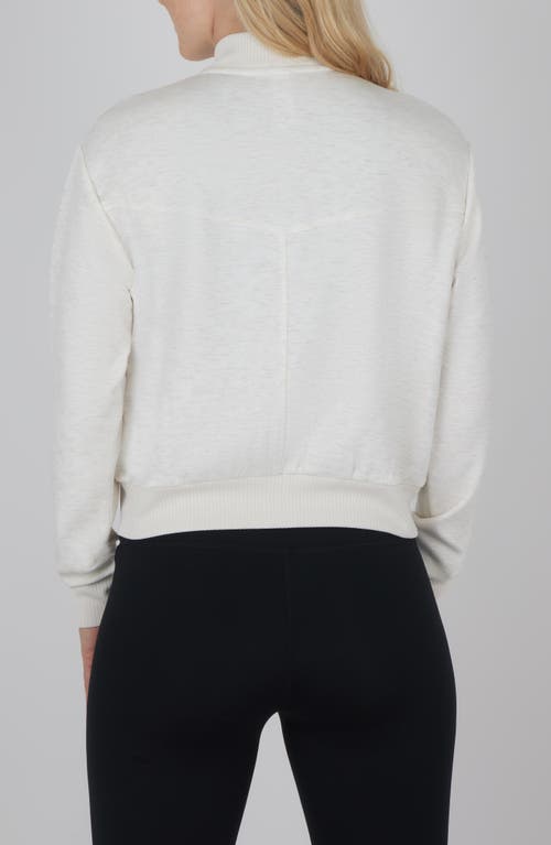 Yogalicious Second Avenue Full Zip Scuba Bomber Jacket In Htr.seaside Sand