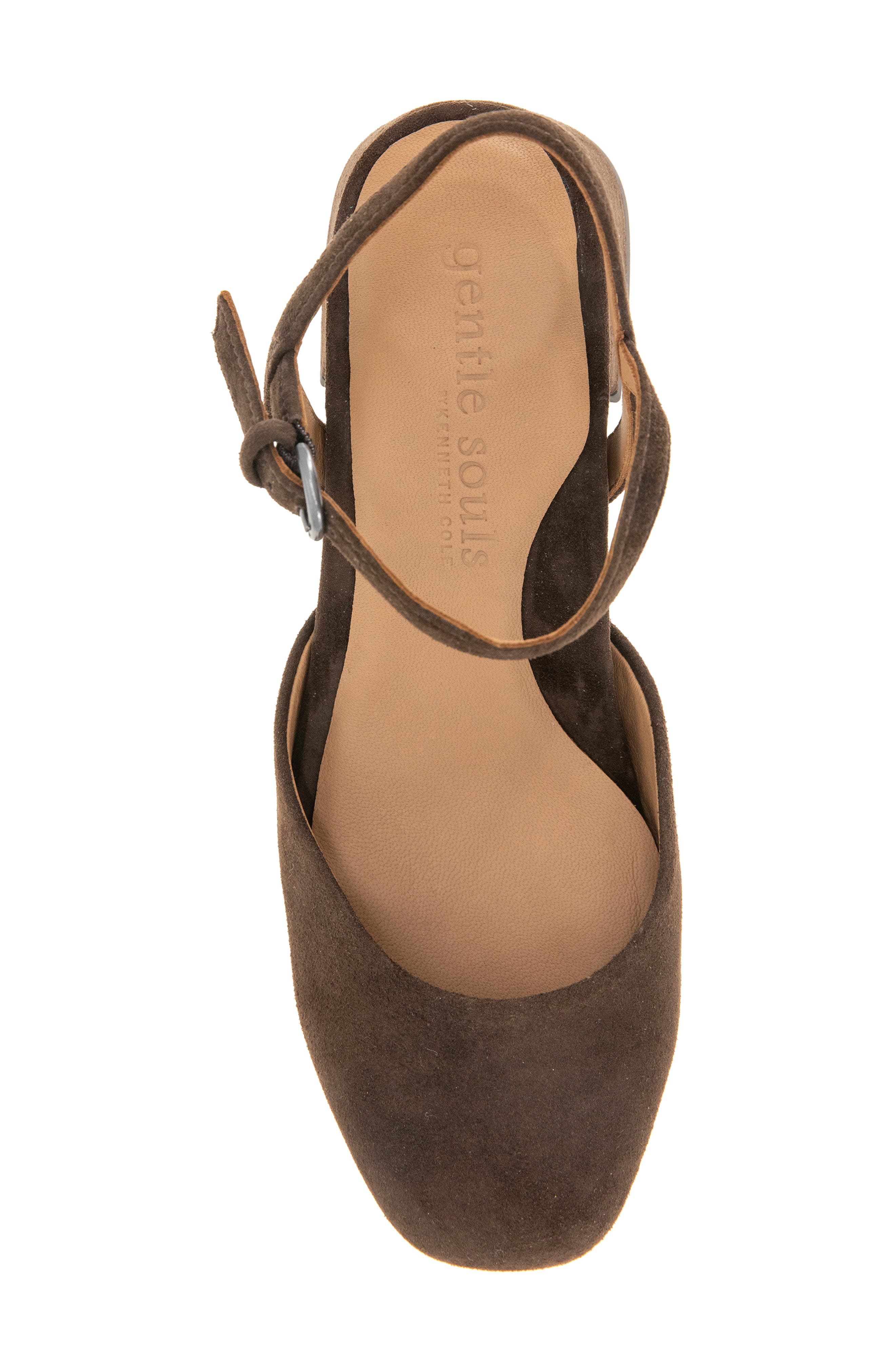 Gentle Souls Lucinda Ankle Strap Pump, Alternate, color, Chocolate Suede