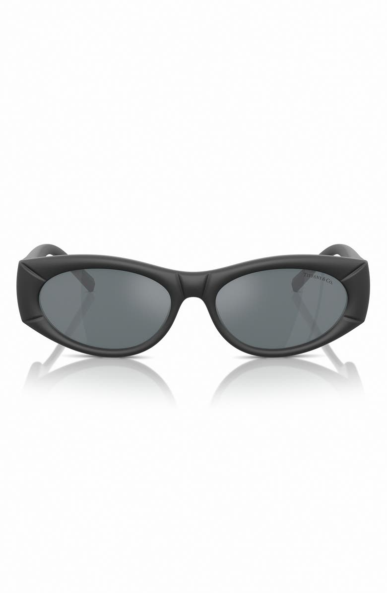 Tiffany & Co. 55mm Oval Sunglasses, Main, color, Black Grey