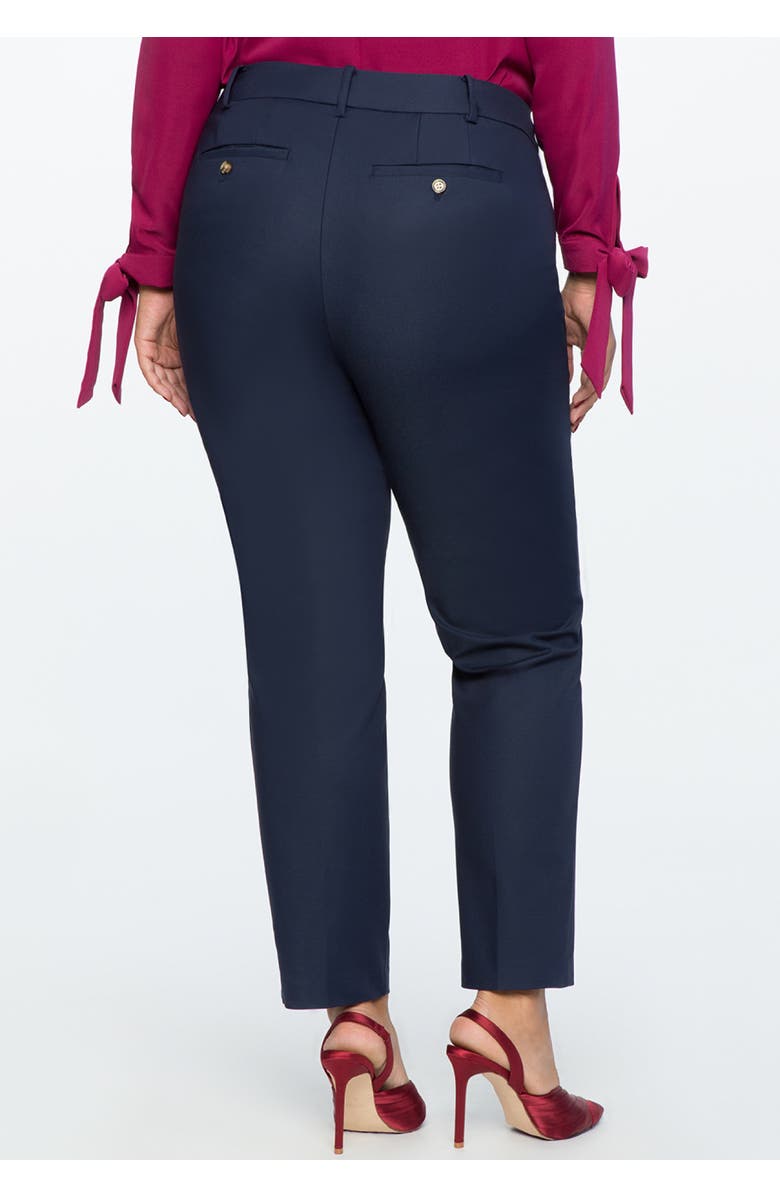 ELOQUII Kady Fit Double-Weave Pant, Alternate, color, Classic Navy