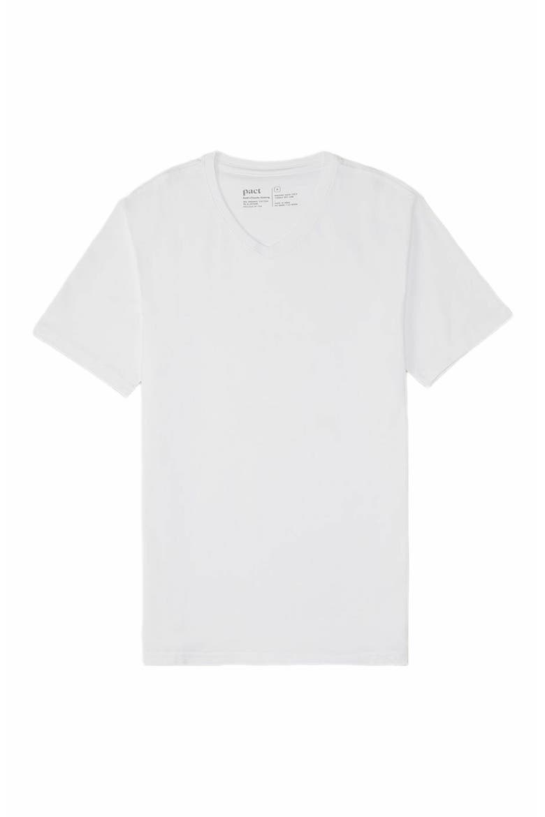 Luxe Stretch Jersey Slim V-Neck Tee, Alternate, color, White