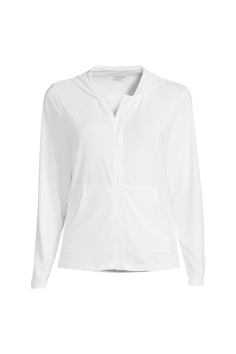 SunShade UPF 50 Long Sleeve Hooded Full Zip Rash Guard, Alternate, color, White