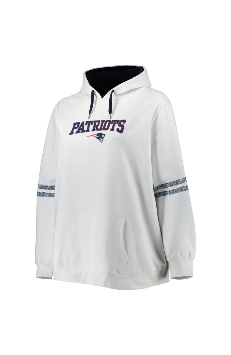PROFILE Women's Mac Jones White New England Patriots Plus Size Name & Number Pullover Hoodie, Alternate, color,
