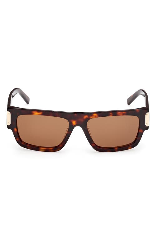 Mcm 54mm Polarized Rectangular Sunglasses In Dark Havana/roviex