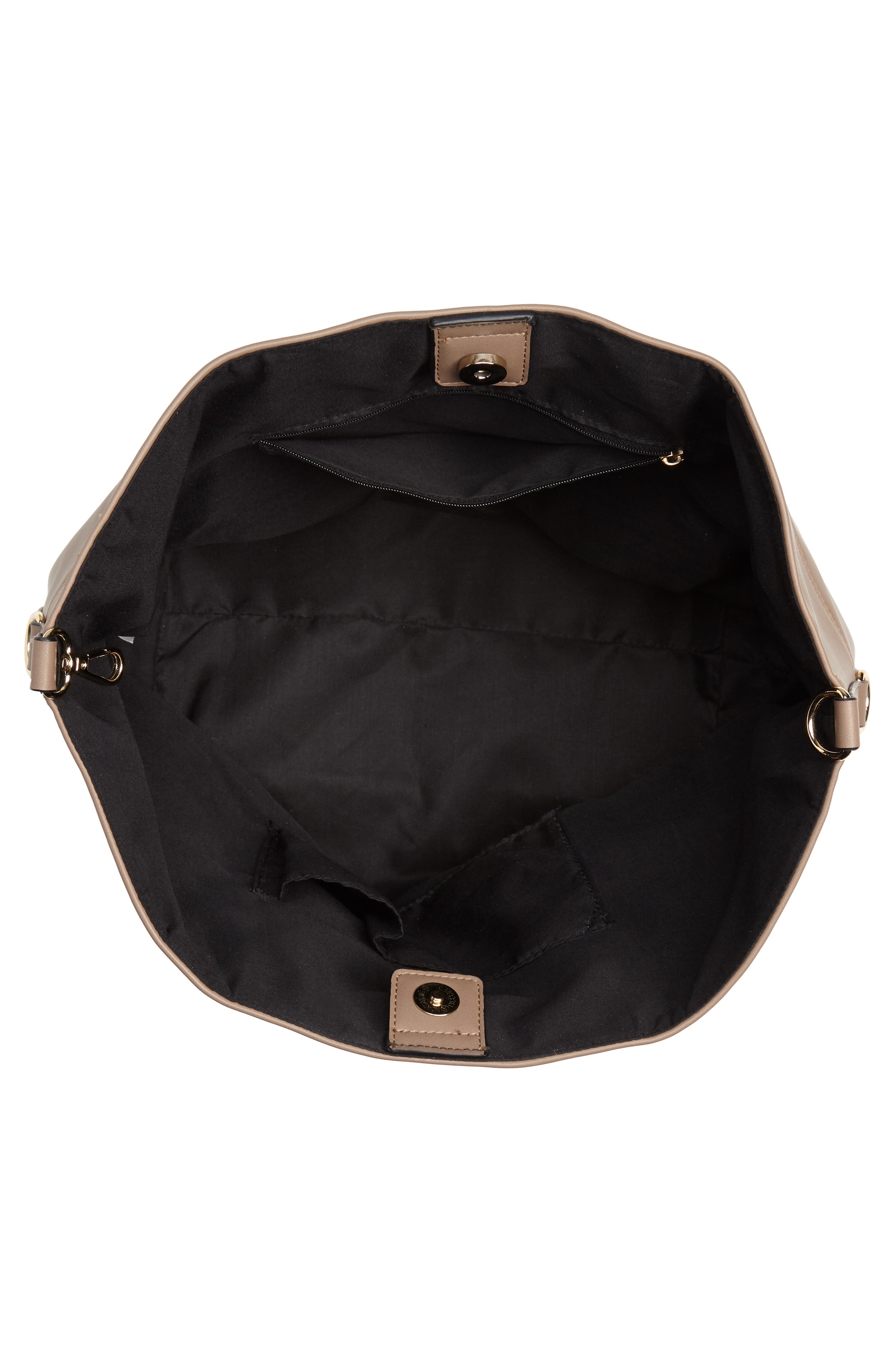 Leith Metal Handle Faux Leather Tote Bag, Alternate, color, 