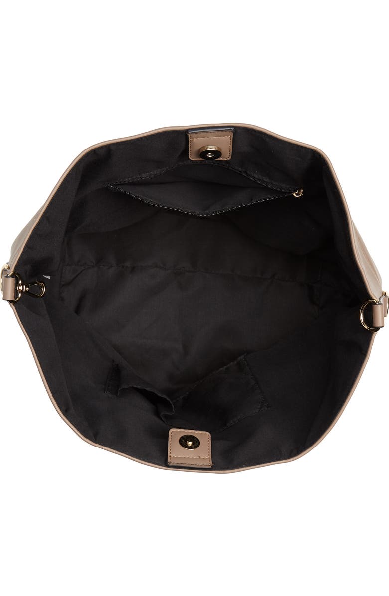 Leith Metal Handle Faux Leather Tote Bag, Alternate, color,