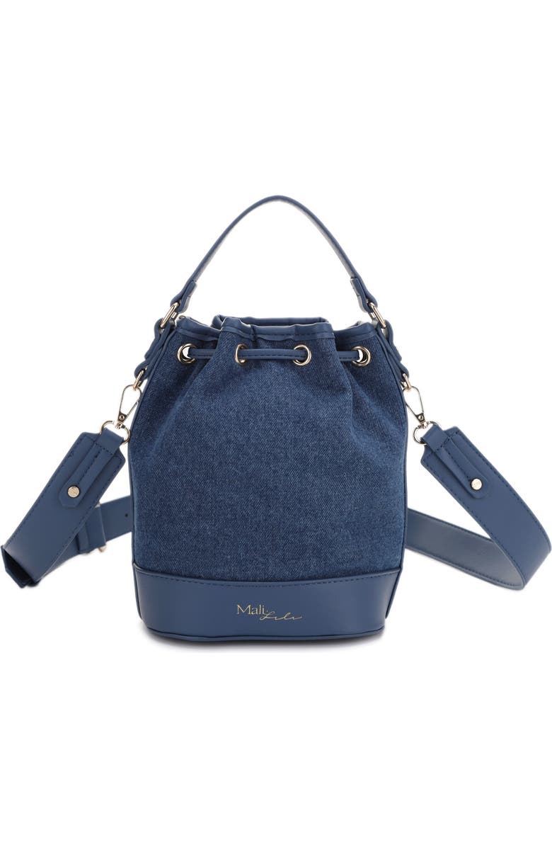 Mali + Lili Ella Denim & Vegan Leather Bucket Bag, Alternate, color,