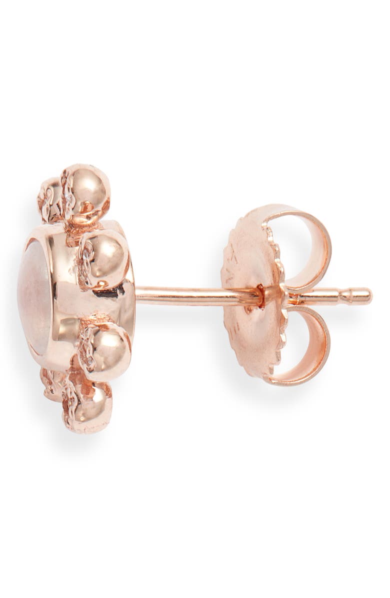 Anzie Dew Drop Moonstone Stud Earrings, Alternate, color, Rose Gold