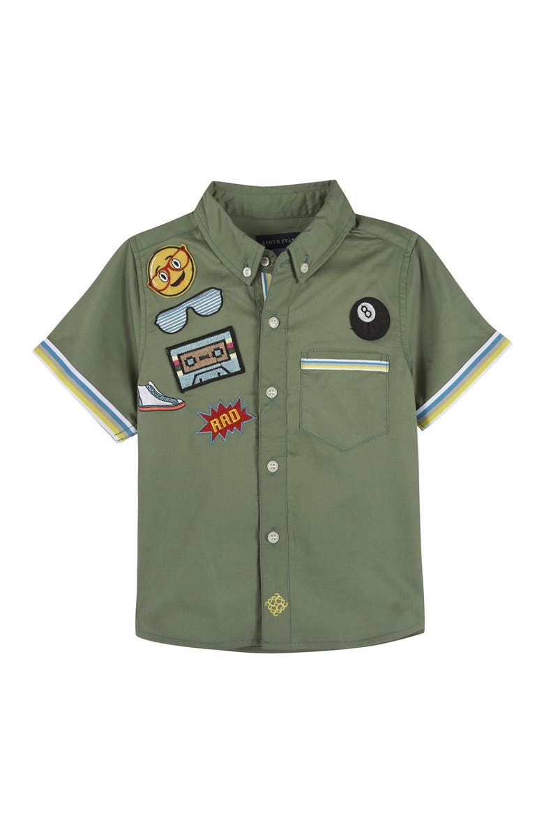 Andy & Evan Patches Short Sleeve Shirt, Main, color, 