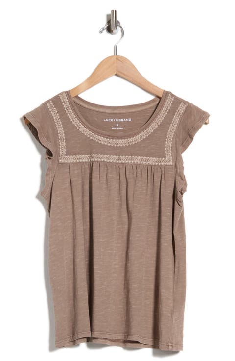 Embroidered Cotton Slub Tee