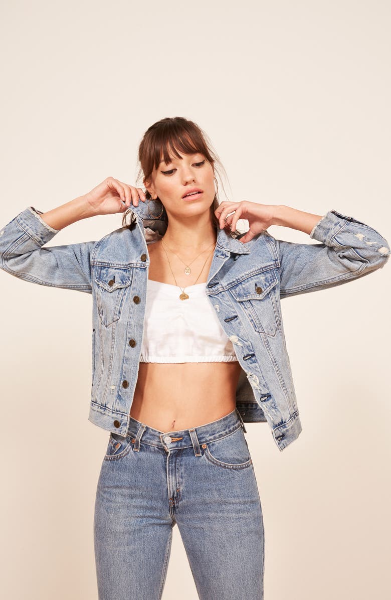Reformation Denim Jacket, Alternate, color, 