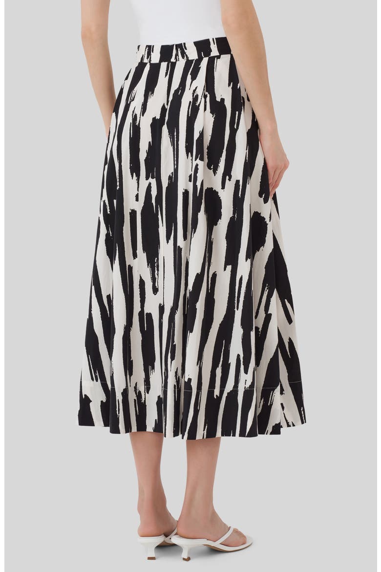 Cotton Print Midi Skirt, Alternate, color, BRUSH STROKES