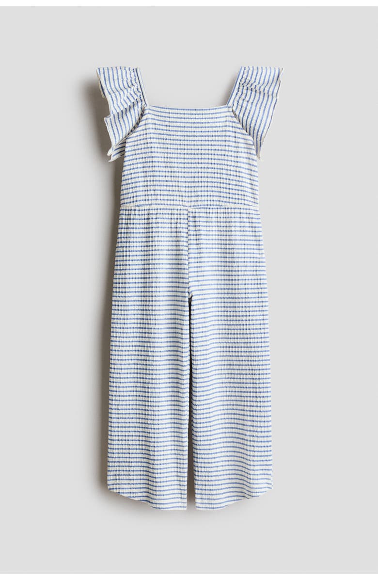 H&M Textured Jersey Jumpsuit, Main, color, Cream/Blue Striped