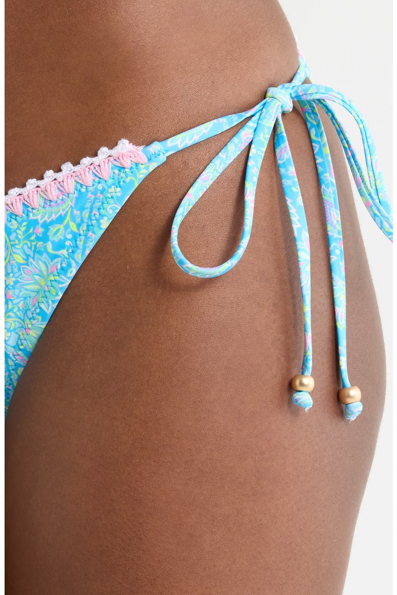 Blanket Stitch Embroidery Trim Tie Side Bikini Bottoms, Alternate, color, STARGAZE