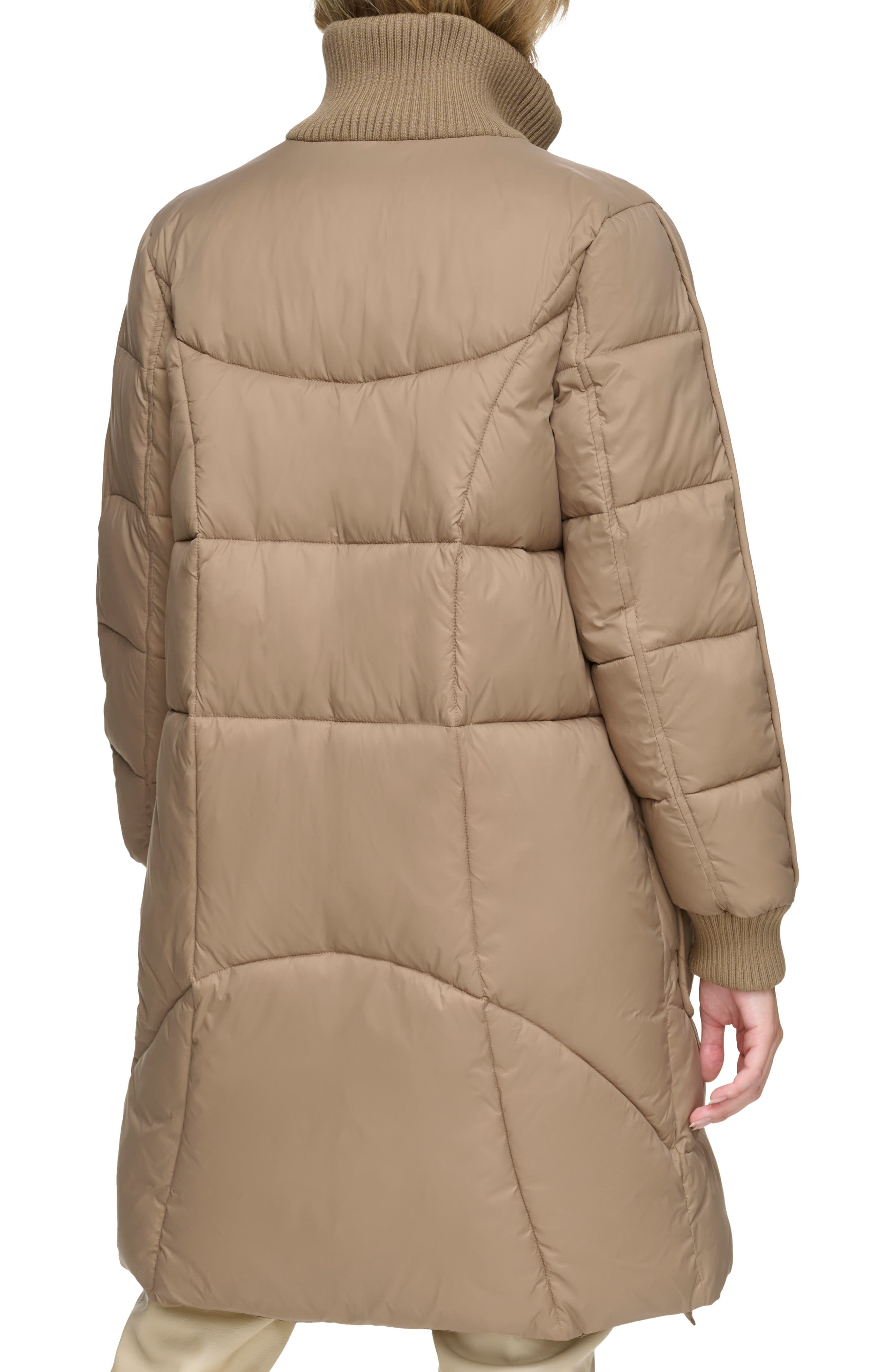 Ribbed Collar Long Puffer Jacket - image 2