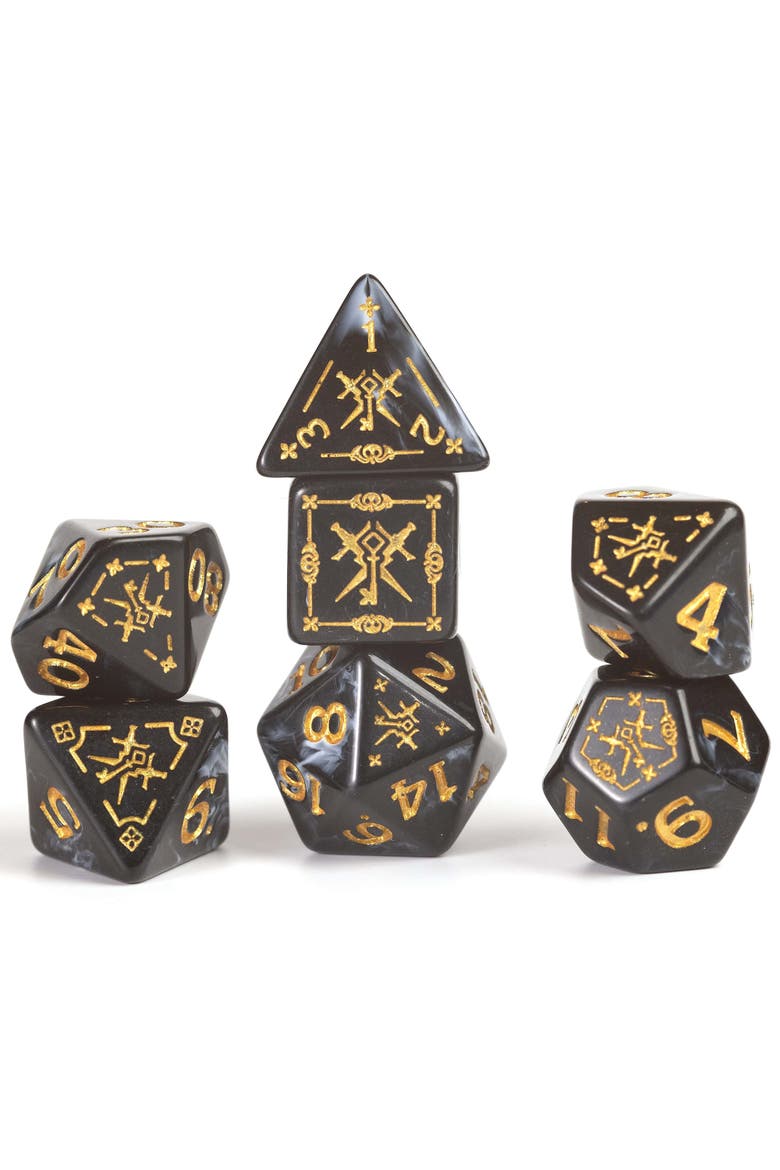 D&D Adventure Dice Rogue Black, 15 PieceRpg Die Set, Alternate, color, Black