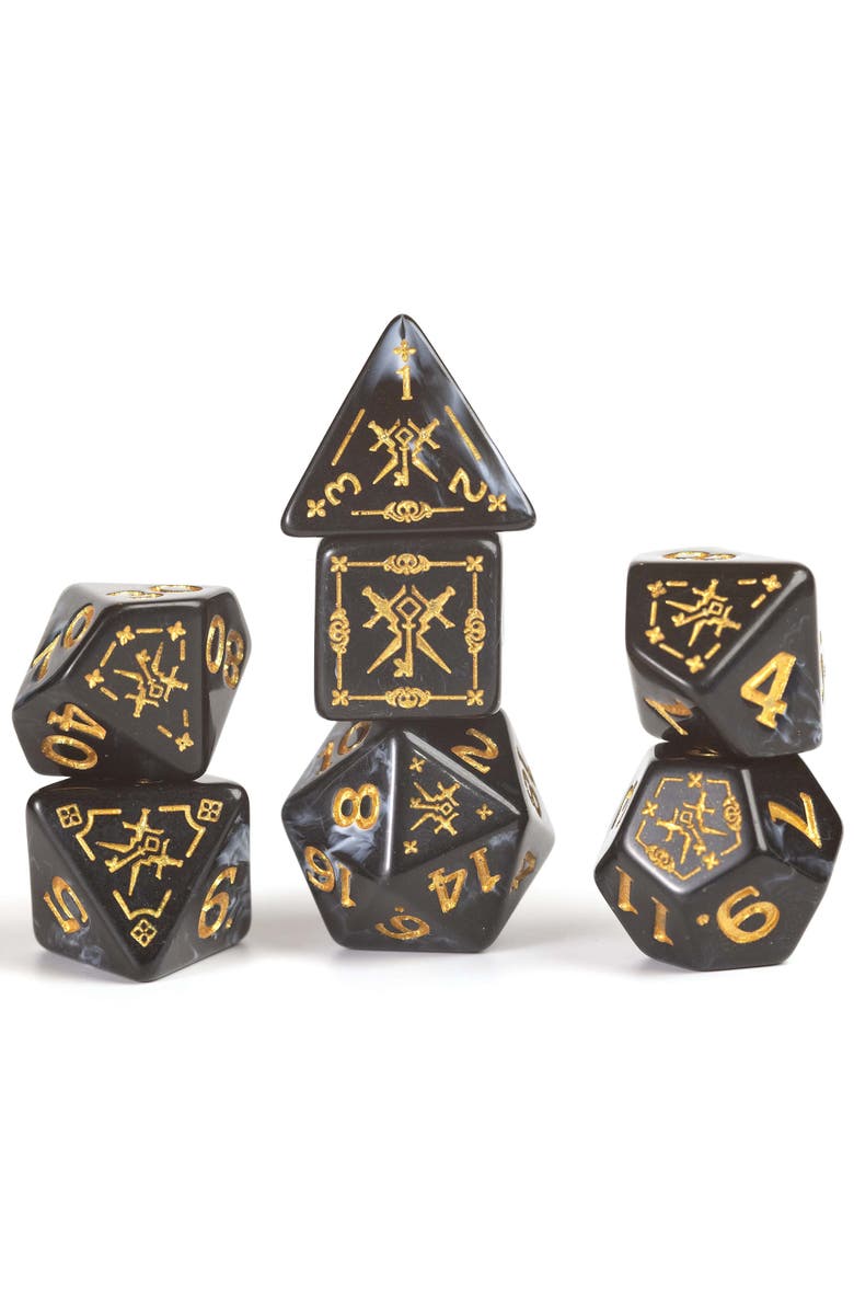 Dungeons & Dragons D&D Adventure Dice Rogue Black, 15 PieceRpg Die Set, Alternate, color, 