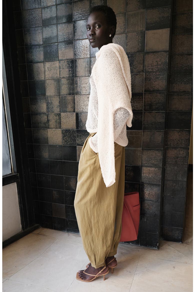 Pleated Baggy Pants, Alternate, color, KHAKI GREEN