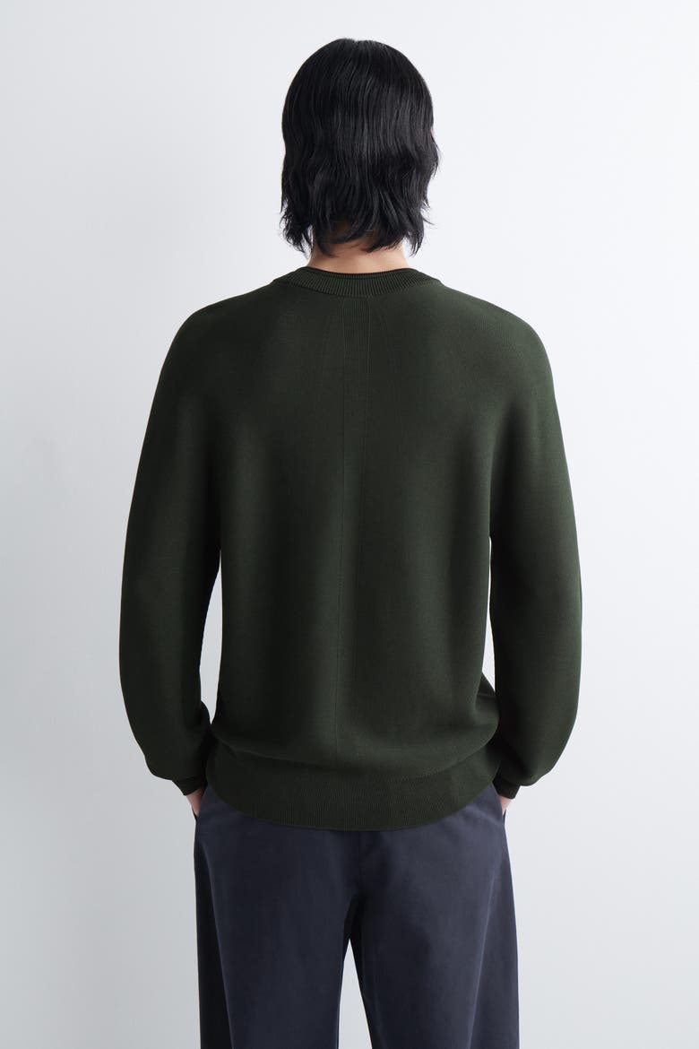 Contrast-Tipped Crew-Neck Sweater, Alternate, color, GREEN / BLACK
