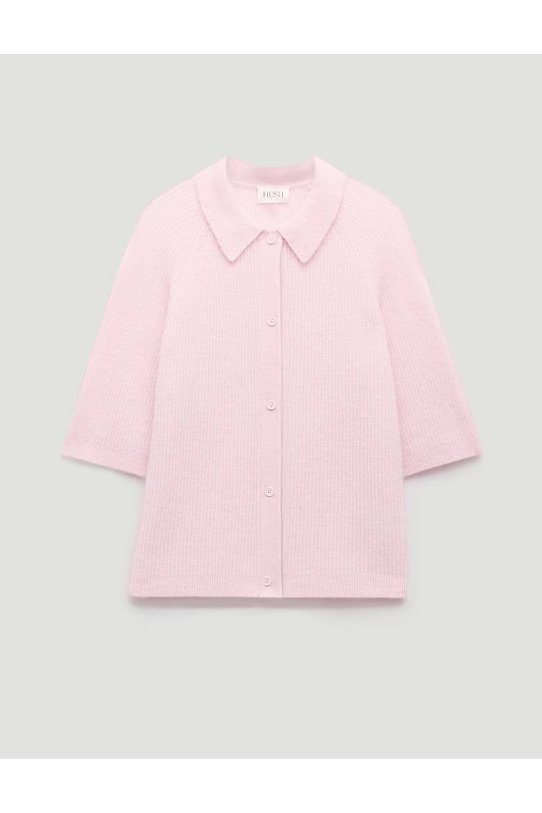 Jinny Wool Blend Short Sleeve Cardigan, Alternate, color, Pale Pink