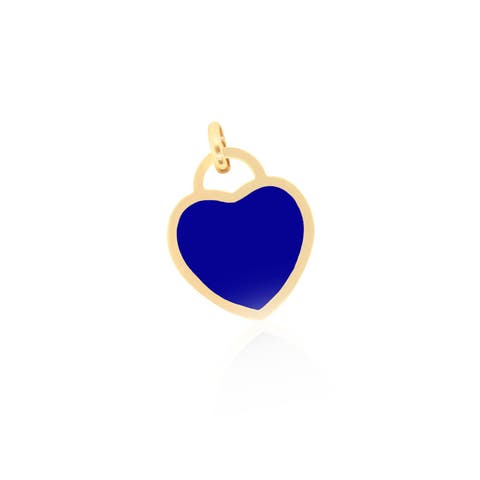 Lapis Heart Padlock Charm