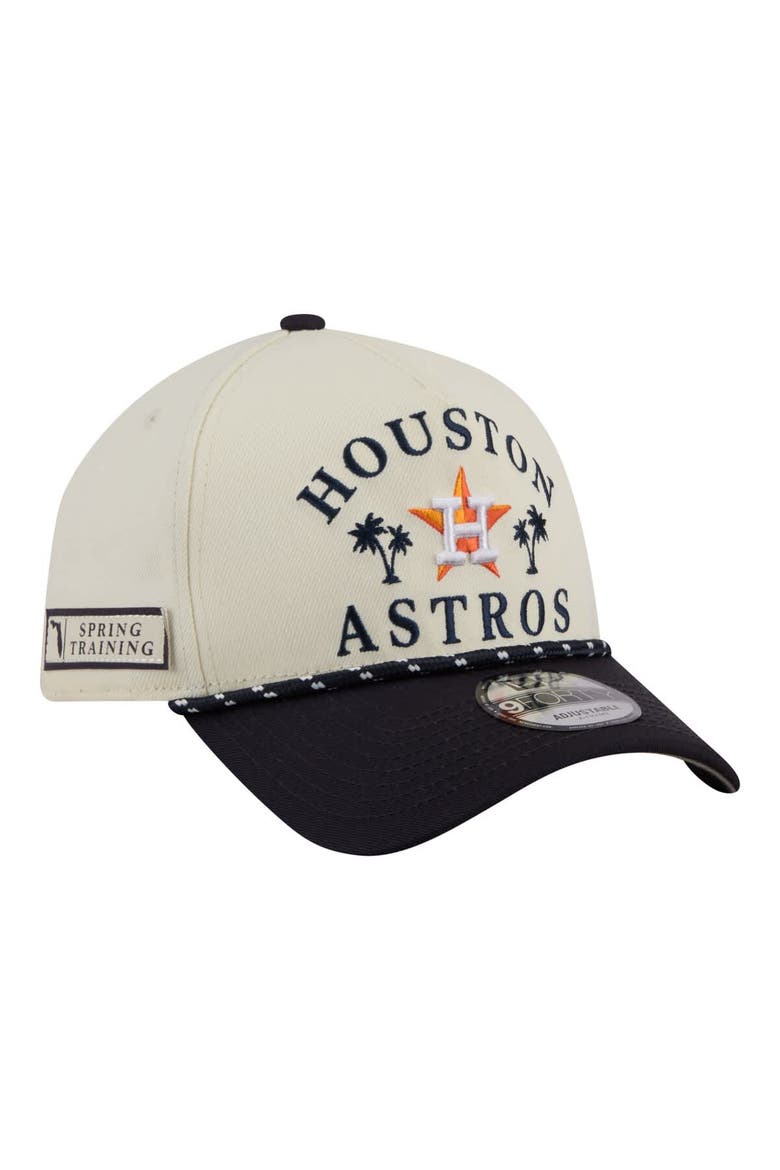 Men's New Era  Cream Houston Astros 2026 Spring Training Fan Pack Rope A-Frame 9FORTY Adjustable Hat, Main, color, Cream
