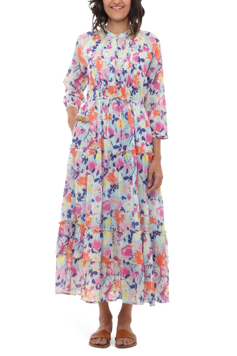 Bazaar Floral Maxi Dress, Main, color, FIESTA SKY BLUE