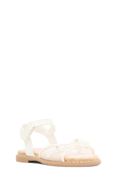 Kids' TKinsley Floral Embellished Ankle Strap Sandal (Toddler)