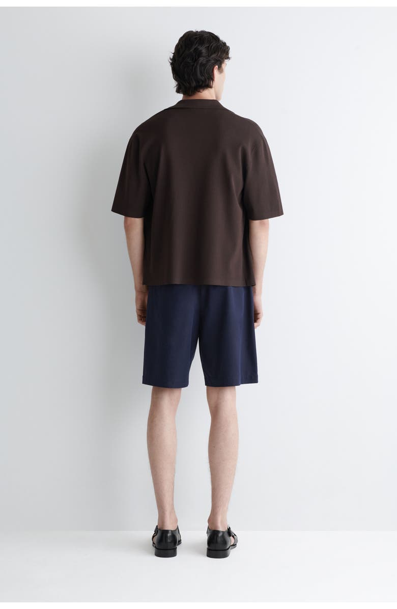 COS Cotton Straight-leg Chino Shorts, Alternate, color, Navy