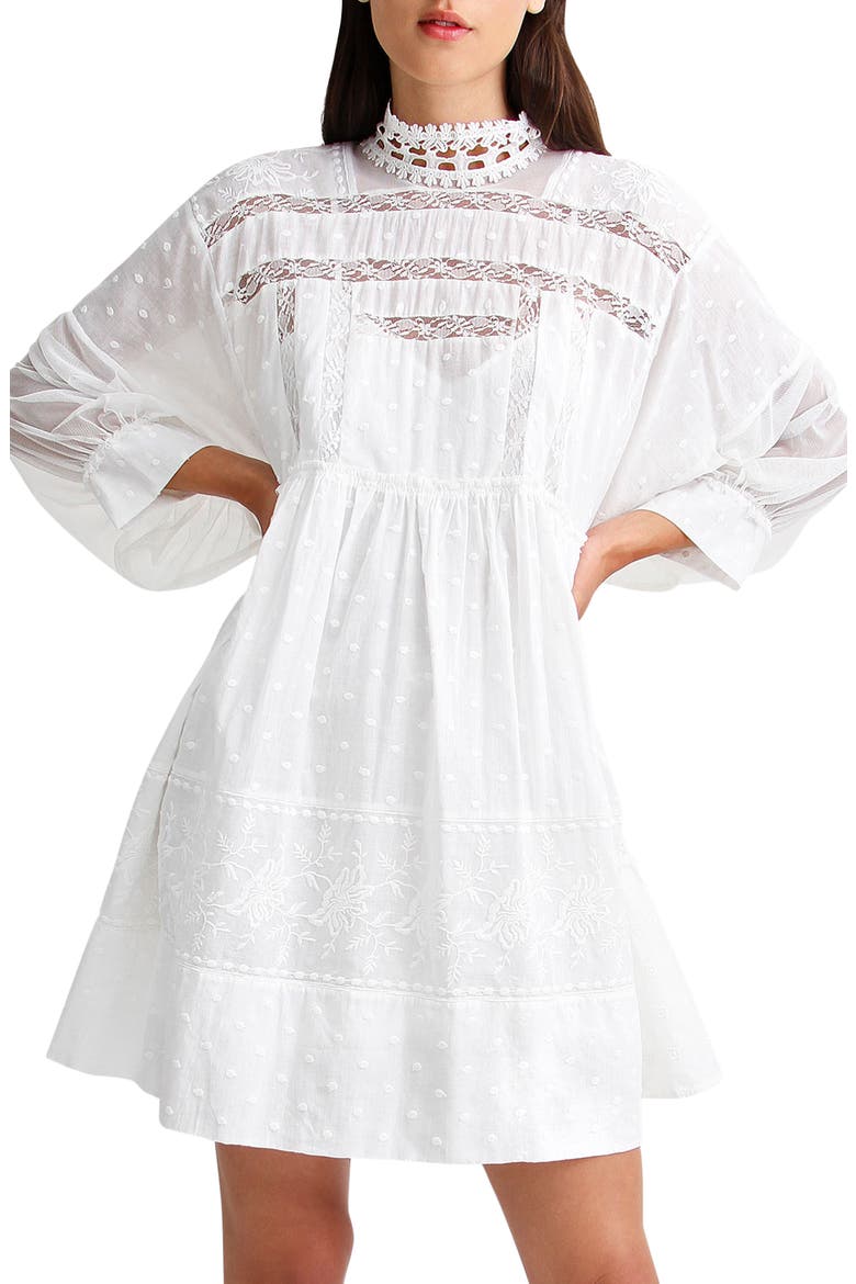 Unforgettable Oversized Lace Mini Dress, Main, color, White