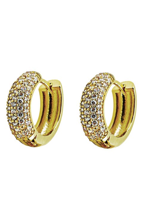 Pavé Crystal Huggie Hoop Earrings