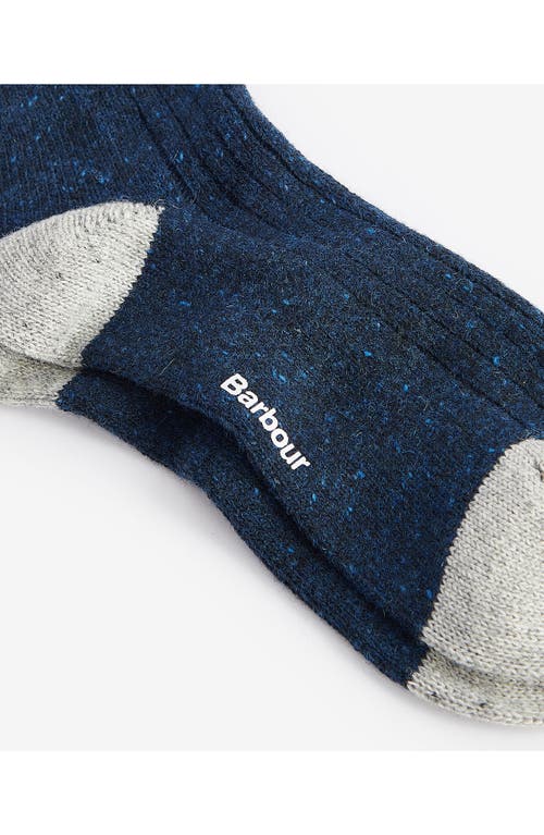 Barbour Houghton Wool Blend Socks In Blue