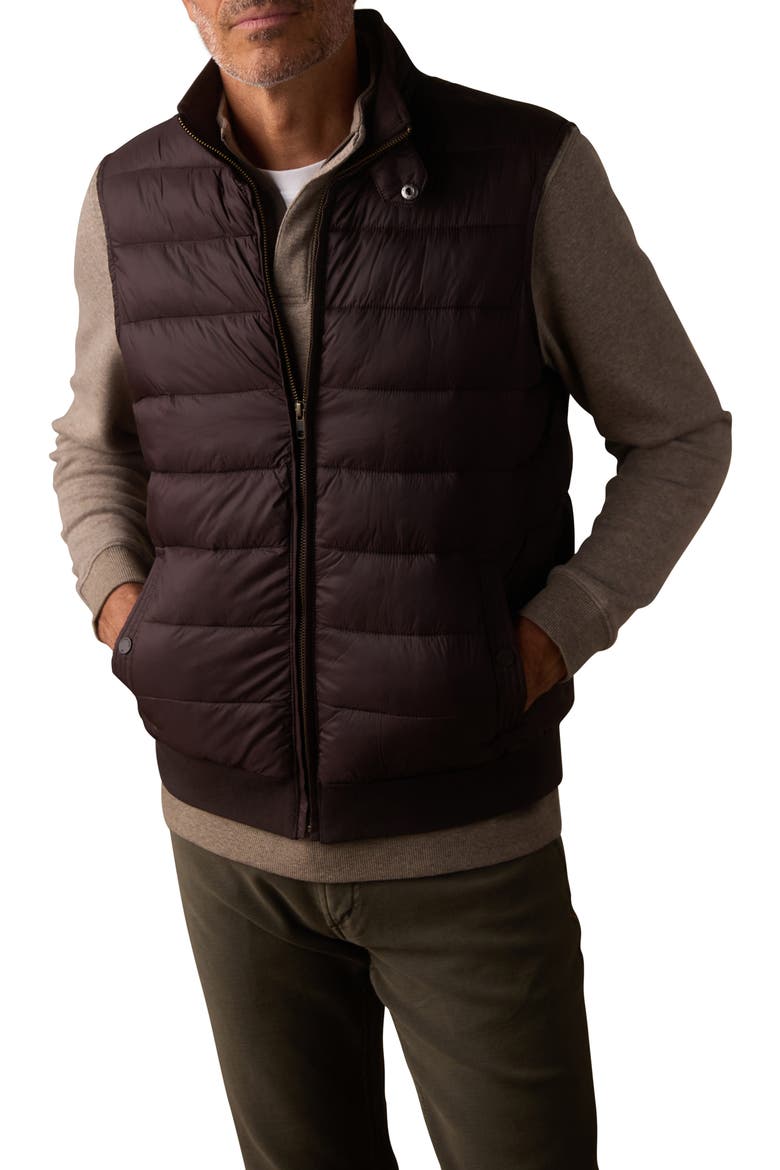 Sportivo Nylon Puffer Vest, Main, color, DARK BROWN