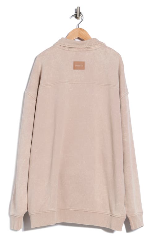 Hugo Boss Hugo Dunoche Half Zip Sweatshirt In Brown