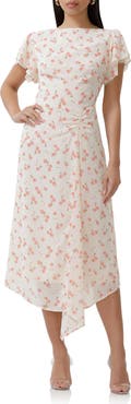 AFRM Vittoria Floral Cowl Back Midi Dress