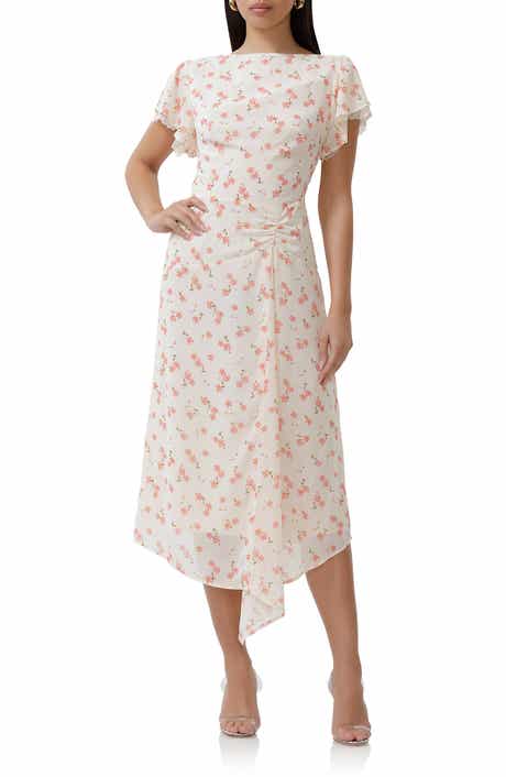 AFRM Vittoria Floral Cowl Back Midi Dress