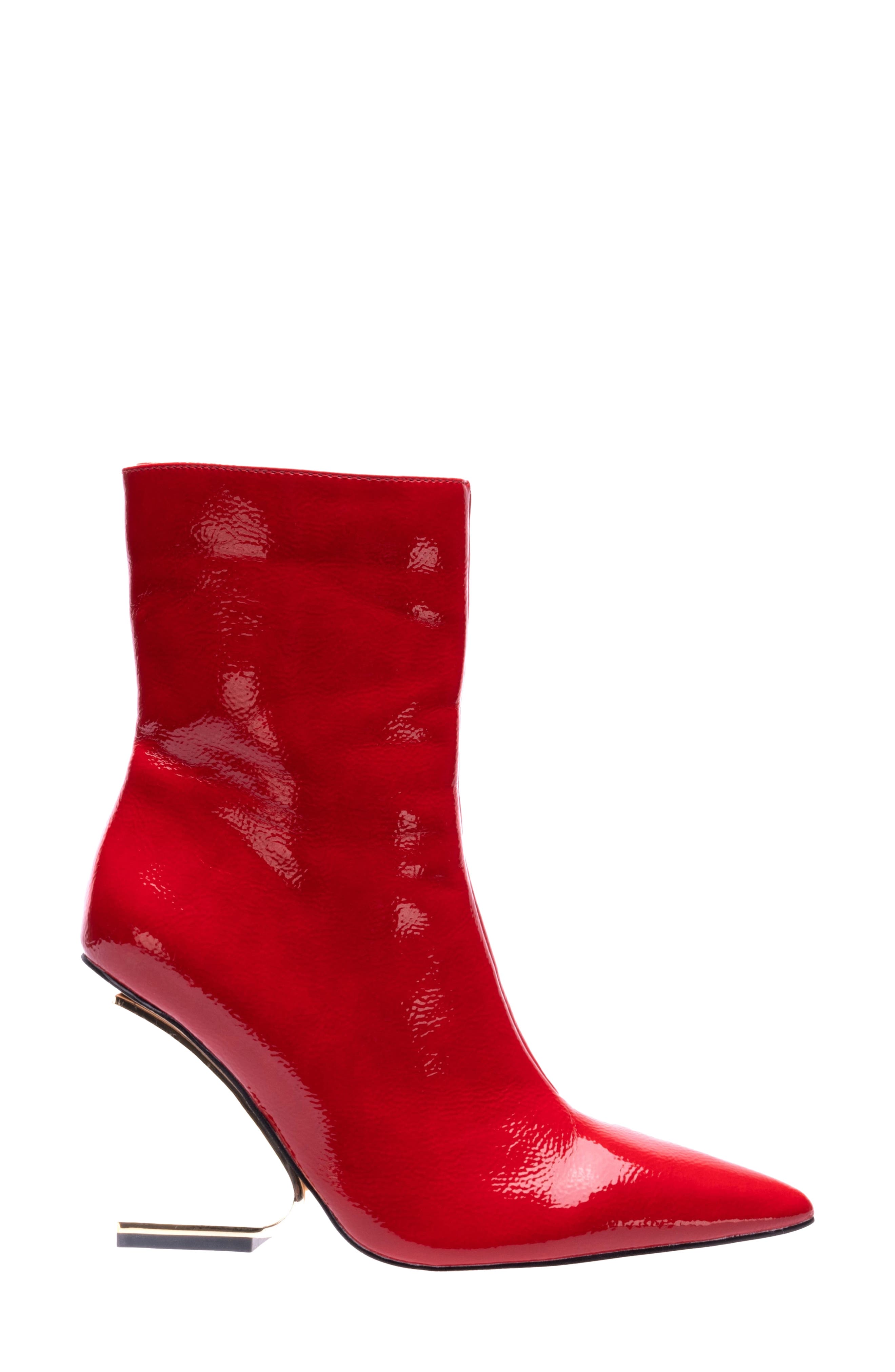 Princess Inverted Heel Bootie, Alternate, color, RED PATENT