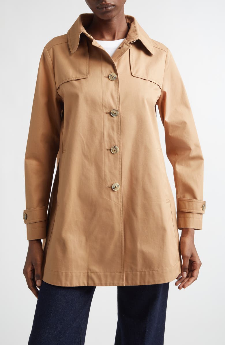 Herno A-Line Cotton Trench Coat, Main, color, 2720 Taupe